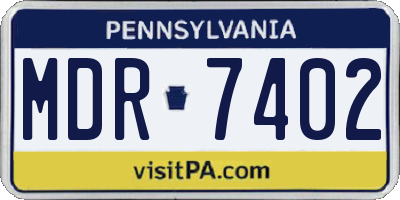 PA license plate MDR7402