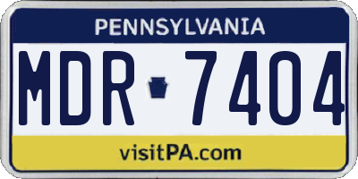 PA license plate MDR7404