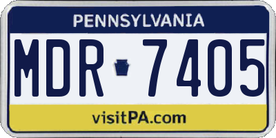 PA license plate MDR7405