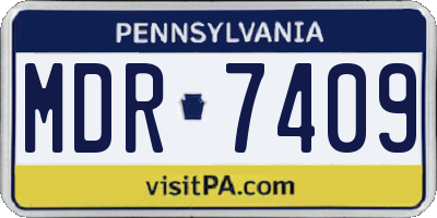 PA license plate MDR7409