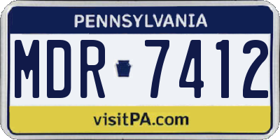 PA license plate MDR7412