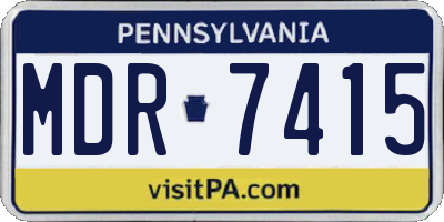 PA license plate MDR7415