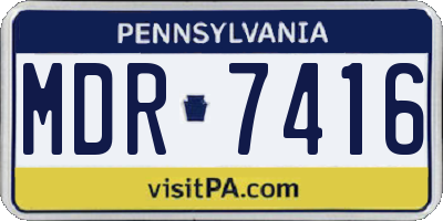 PA license plate MDR7416