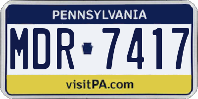 PA license plate MDR7417