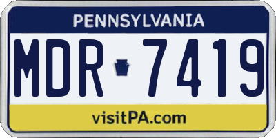 PA license plate MDR7419