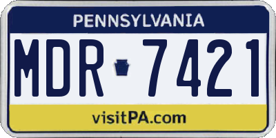 PA license plate MDR7421