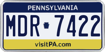 PA license plate MDR7422