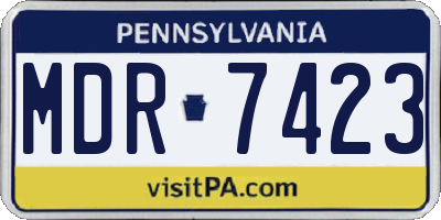 PA license plate MDR7423
