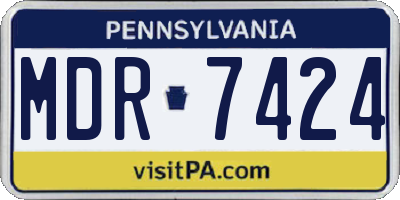 PA license plate MDR7424