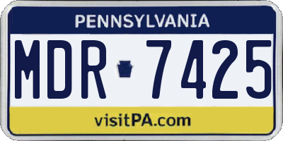 PA license plate MDR7425