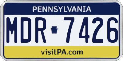 PA license plate MDR7426