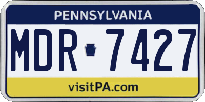 PA license plate MDR7427