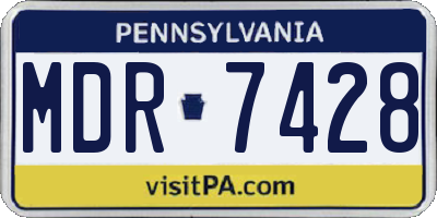 PA license plate MDR7428