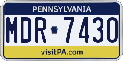 PA license plate MDR7430