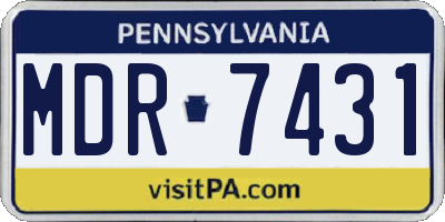 PA license plate MDR7431