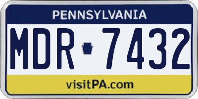 PA license plate MDR7432