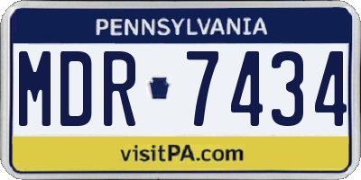 PA license plate MDR7434
