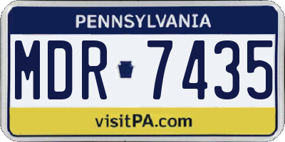 PA license plate MDR7435
