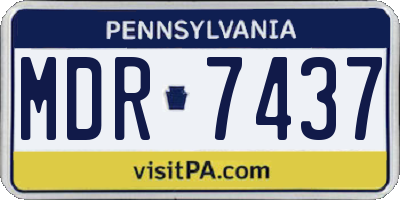 PA license plate MDR7437