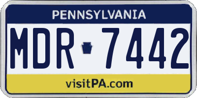 PA license plate MDR7442
