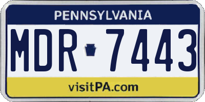 PA license plate MDR7443