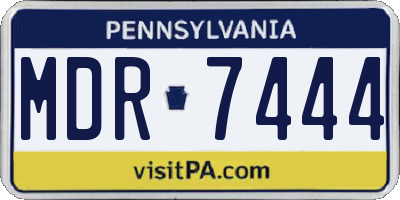 PA license plate MDR7444