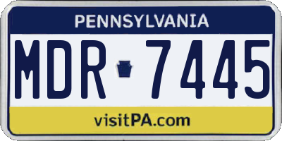 PA license plate MDR7445