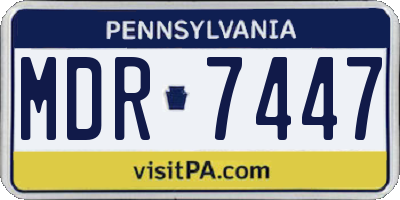 PA license plate MDR7447