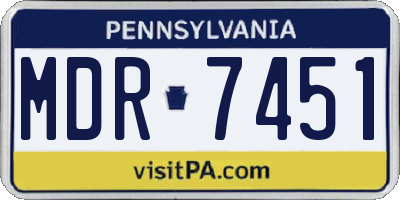PA license plate MDR7451