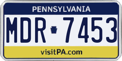 PA license plate MDR7453