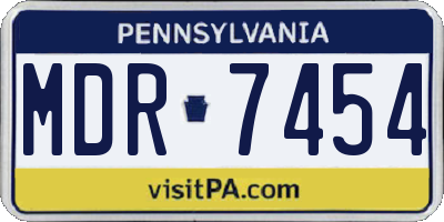 PA license plate MDR7454