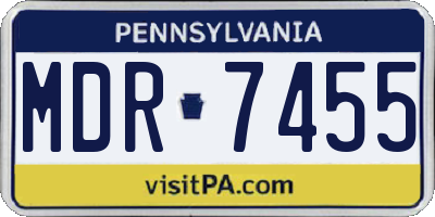 PA license plate MDR7455
