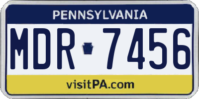 PA license plate MDR7456
