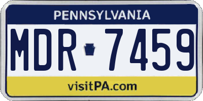 PA license plate MDR7459