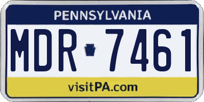 PA license plate MDR7461