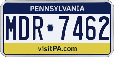 PA license plate MDR7462
