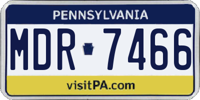 PA license plate MDR7466