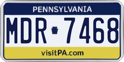 PA license plate MDR7468