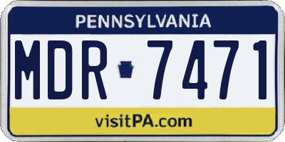 PA license plate MDR7471