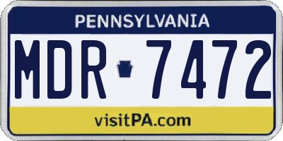 PA license plate MDR7472