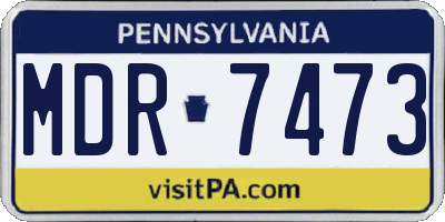 PA license plate MDR7473