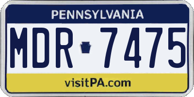PA license plate MDR7475
