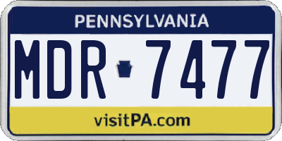 PA license plate MDR7477