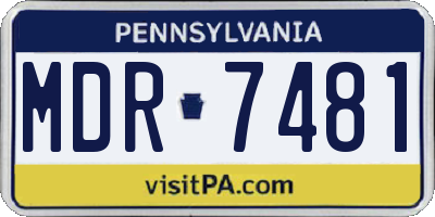 PA license plate MDR7481