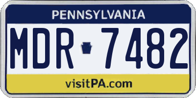 PA license plate MDR7482