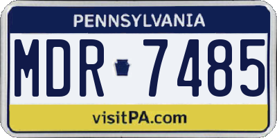 PA license plate MDR7485