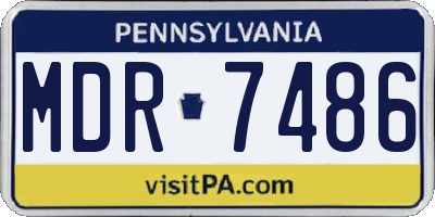 PA license plate MDR7486