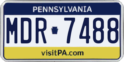 PA license plate MDR7488