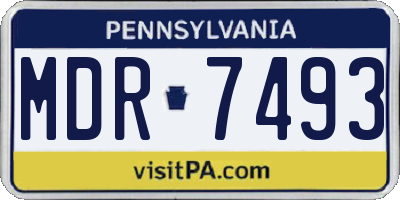 PA license plate MDR7493