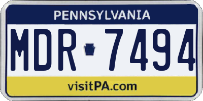 PA license plate MDR7494